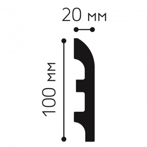 Mallers light MS184 плинтус (100х20х2000 мм) 